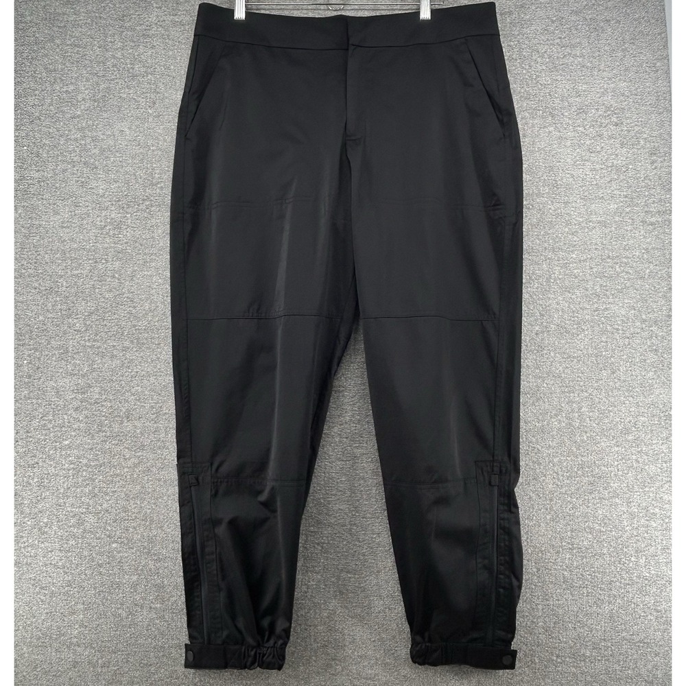 Athleta‎ Radiant Jogger Women Size 16 Black Ankle Zip Activewear